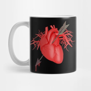 Anatomical Heart and Bloody Arrow, Valentine's Day Mug